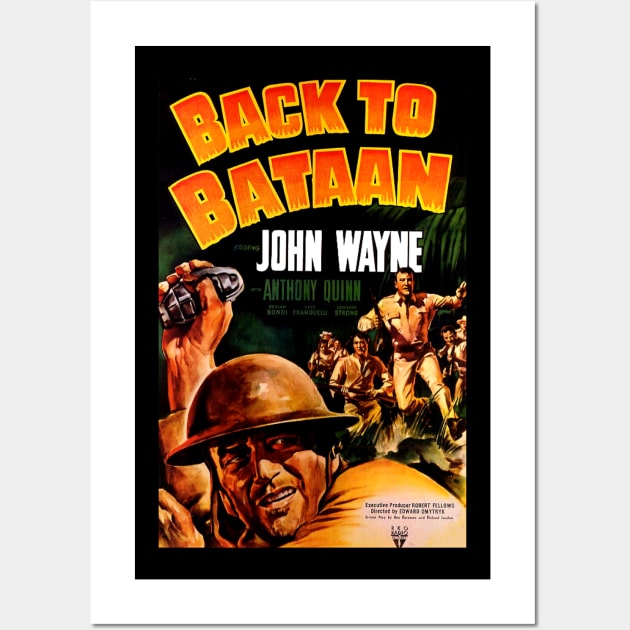 Classic War Movie Poster - Back to Bataan Wall Art by Starbase79